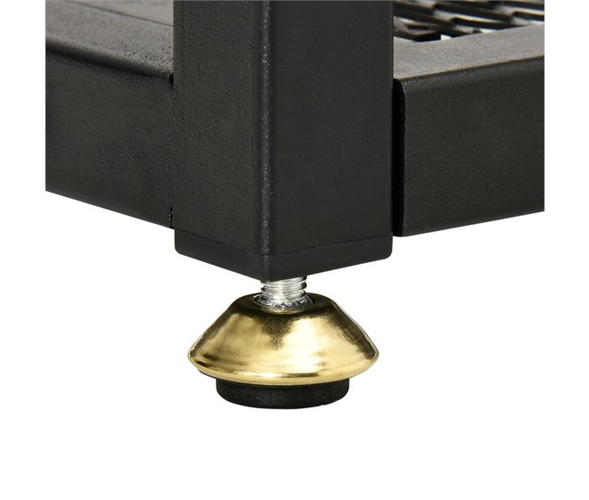 Mesa Consola Vidrio Templado, MDF, Metal HOMCOM 108 Negro
