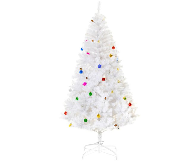 Árbol de Navidad Plástico y Metal HOMCOM Blanco