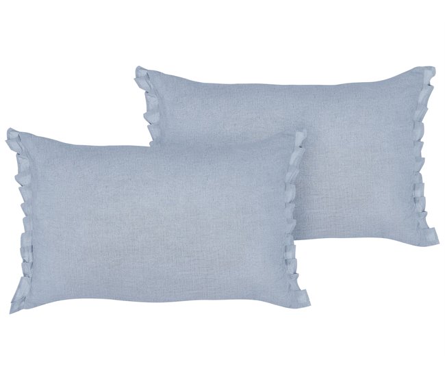 Beliani Cojín decorativo SASSAFRAS 45x10 Azul Claro