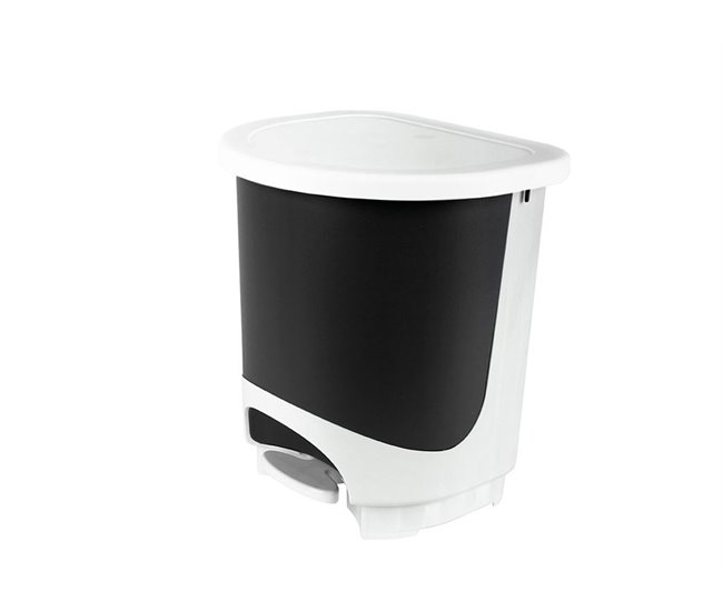 Cubo con pedal JUYPAL 30 litros Blanco/ Negro