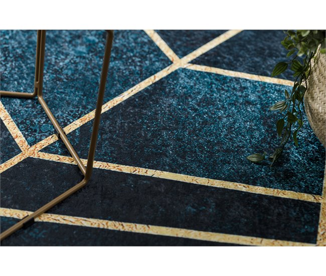 Alfombra lavable ANDRE 1173 mosaico Geométrico 80x150 Azul