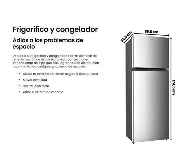 Frigorifico Dos Puertas INFINITON FG-300D75XER, 300 l Inox