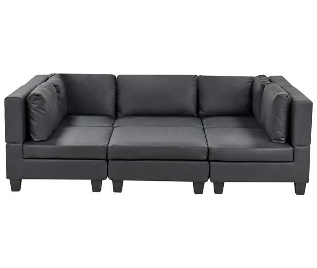 Beliani Sofá modular Piel sintética UNSTAD Negro