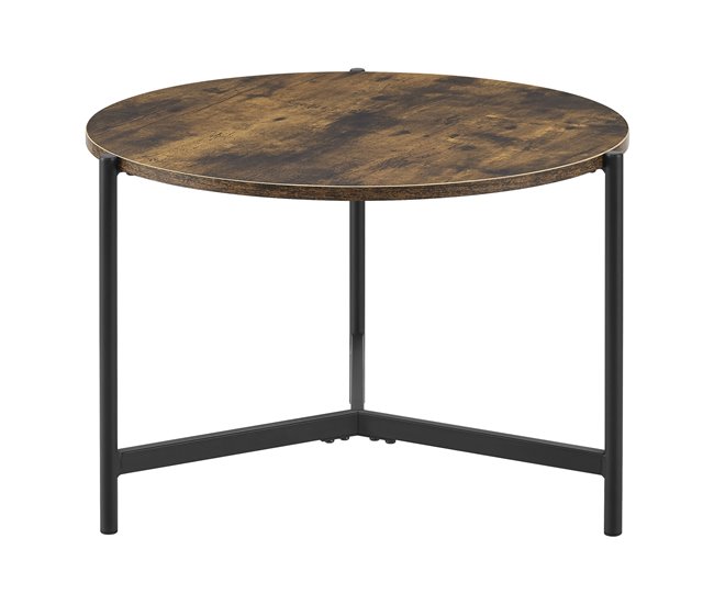 Mesa de centro Køge redonda MDF/metal 60x60 Madera