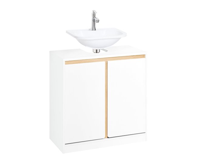 Armario Para Debajo Del Lavabo 2 Puertas BZR78-W SoBuy Blanco