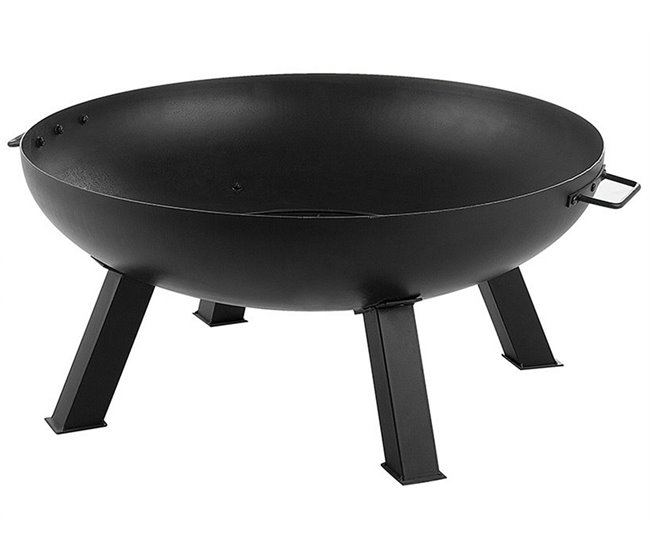 Beliani Fogón de madera SEMPU Negro