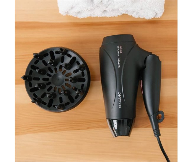Secador IoniCare 5450 Power&Go Pro Fire Cecotec Negro