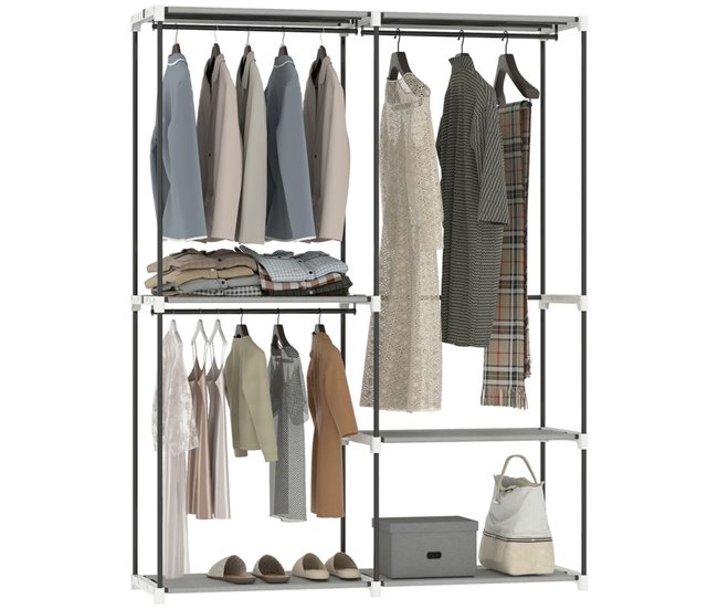 Armario de Ropa Tela no Tejida HOMCOM Gris