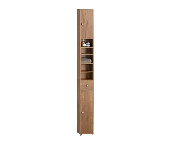 Armario alto de Baño con 2 Puertas 1 Cajón BZR34-PF SoBuy 20 Marron