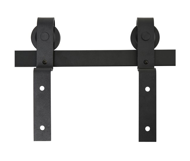 Juego de Herrajes para Puerta Corredera acero al carbono HOMCOM 200 Negro