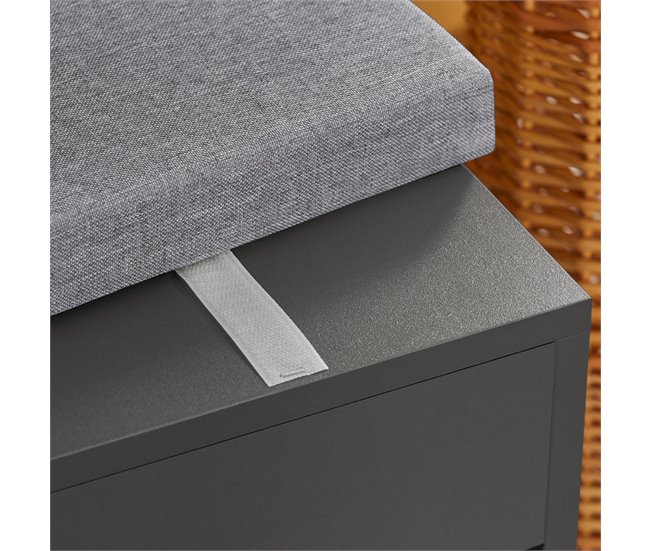 Banco Zapatero con cajón y 3 compartimientos SoBuy FSR45-DG Gris