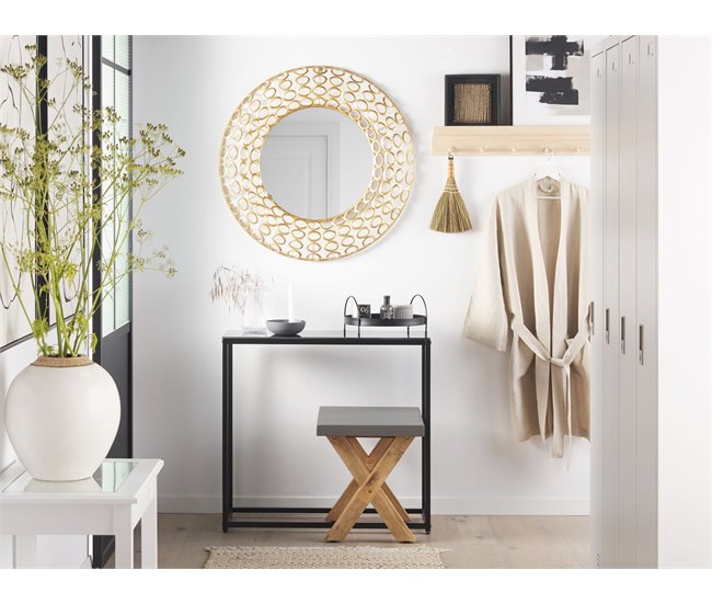 Beliani Espejo decorativo BOURDON Dorado
