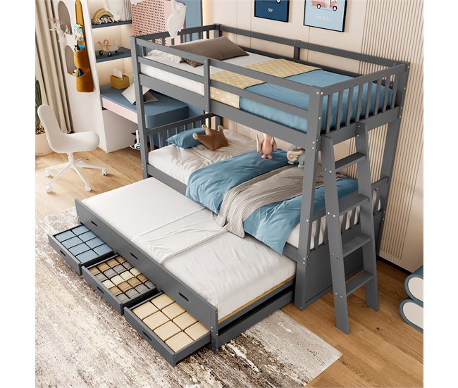 Cama litera 95x244 Gris