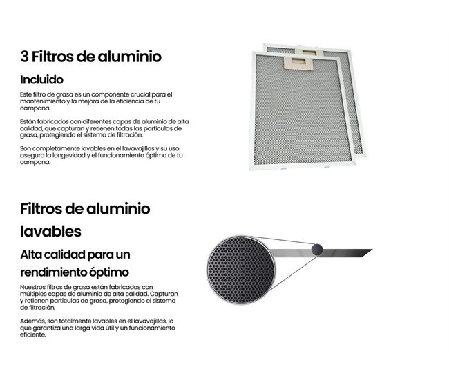 INFINITON Campana de Pared CMPT-TSH9B63X, 400 m3/h, T-Invertida Inox