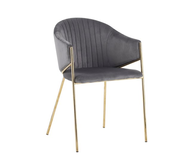 Silla Elegan Terciopelo Gris