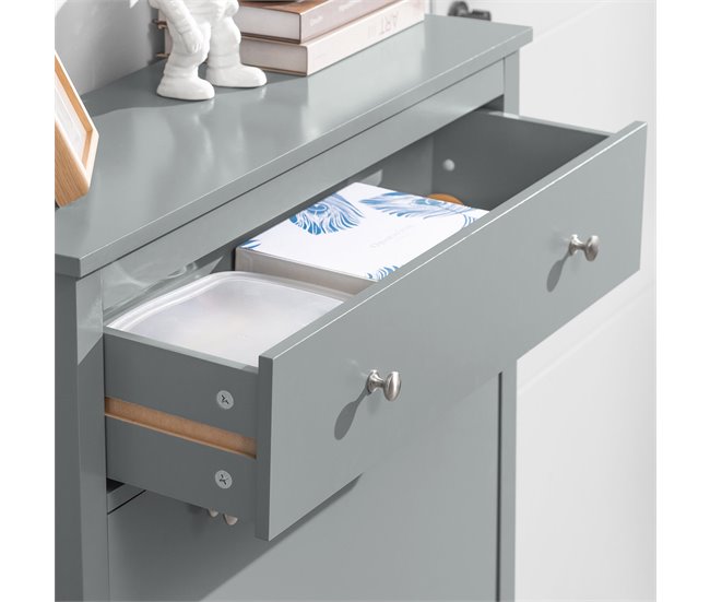 SoBuy Zapatero 2 solapas con cajón FSR89-HG Gris