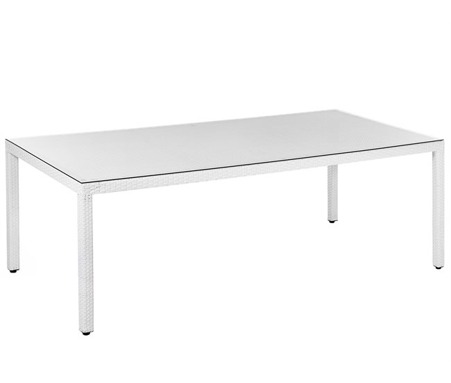 Beliani Mesa de jardín ITALY 100x220 Blanco