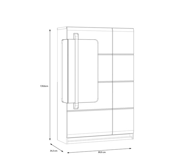 Vitrina de 2 puertas MONTREAL Blanco Brillo
