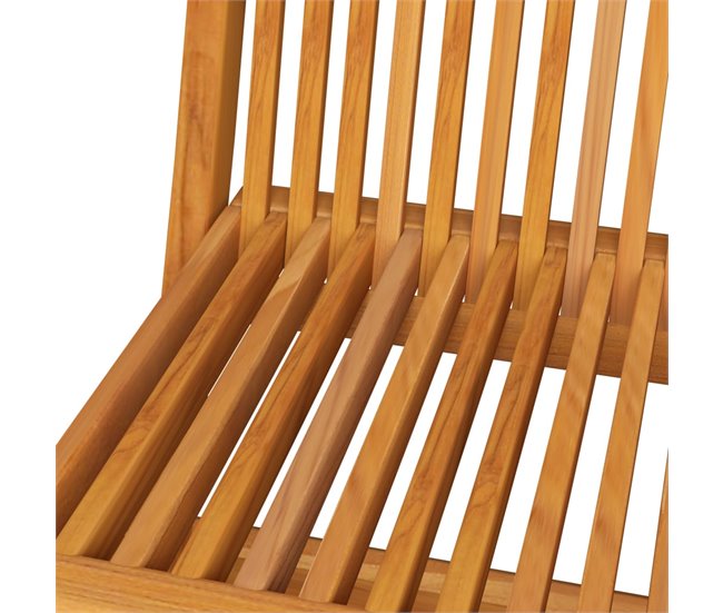 4 Sillas de jardin de madera de teca con cojines Antracita