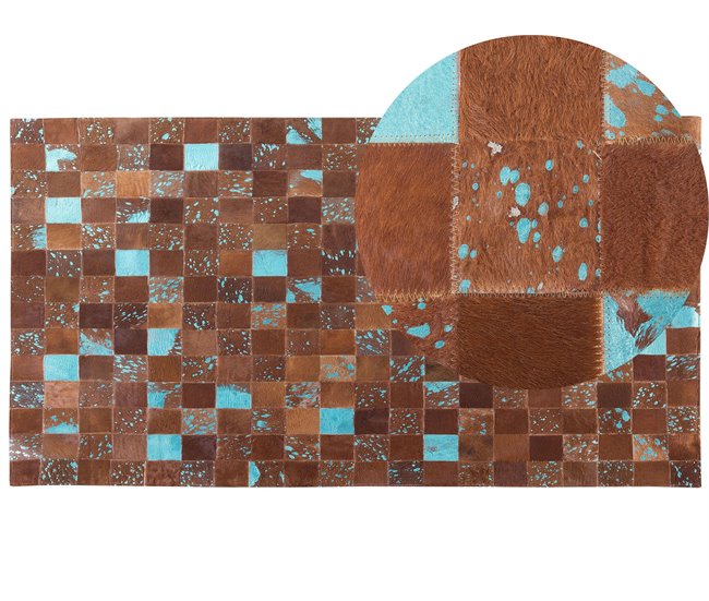 Beliani Alfombra de pelo corto ALIAGA 80x150 Turquesa