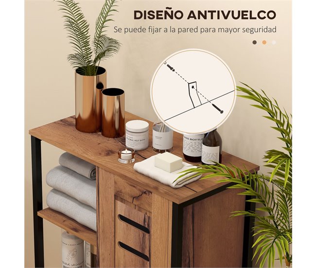 Armario de Baño Melamina de Madera kleankin, hogar - baño Marron