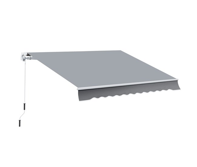 Toldo Manual Retráctil Aluminio, Metal, Poliéster Outsunny 295x245 Crudo