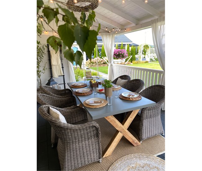 Beliani Mesa de jardín OLBIA 100x200 Gris