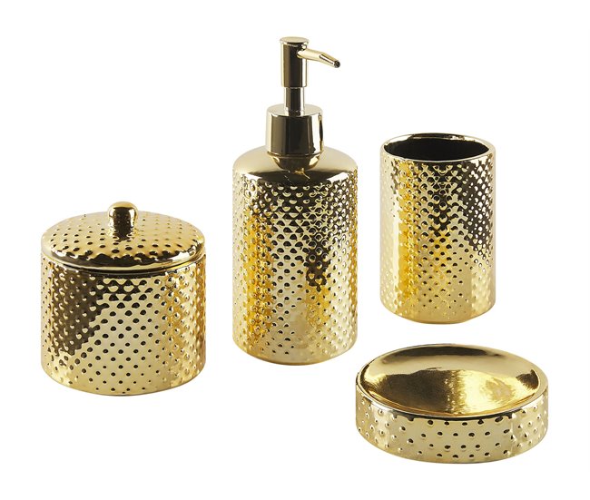 Beliani Conjunto de accesorios de baño CUMANA Beige