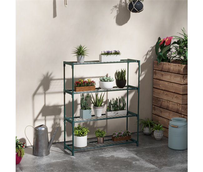 Estantería para Plantas Acero Outsunny Verde