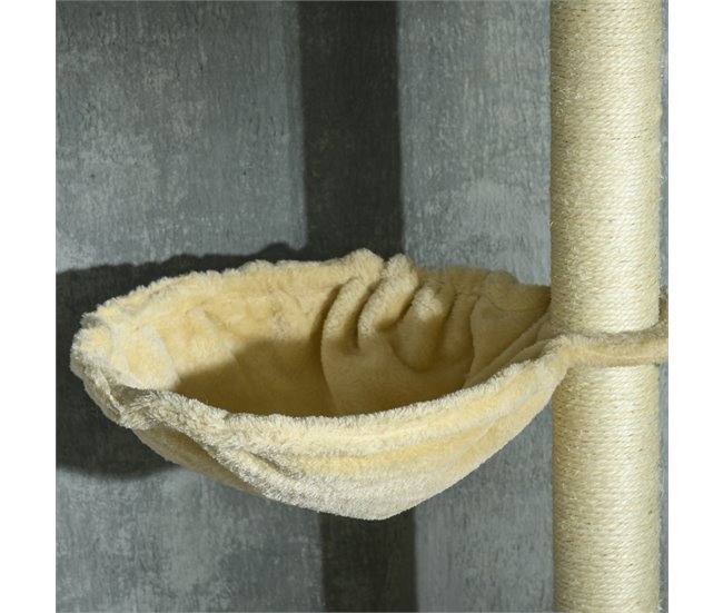 Árbol para Gatos Aglomerado de Madera, Felpa PawHut Crudo