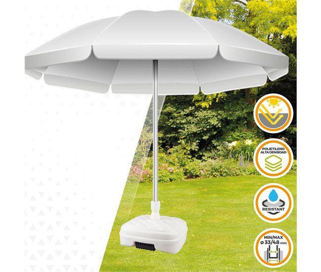 Base para sombrilla cuadrada blanca 33-48 mm Aktive Blanco