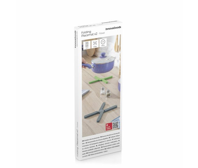 Salvamanteles Individual Plegable de Silicona Gris