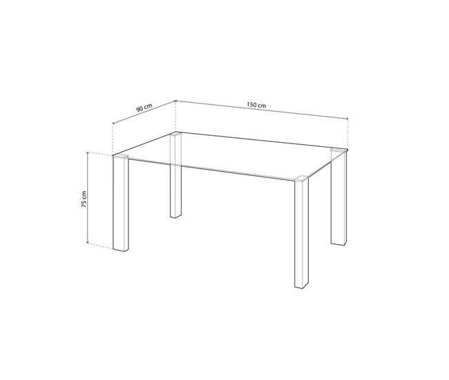 Mesa de comedor Valya 150x90 Transparente