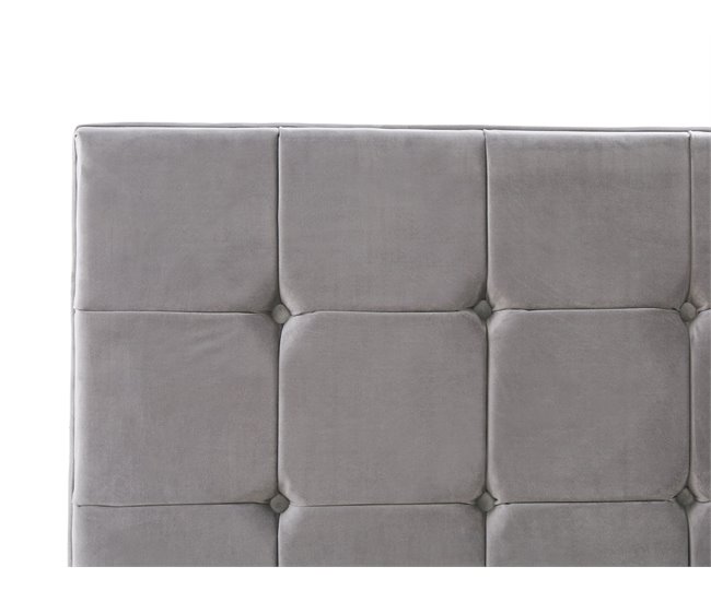 Beliani Cama con somier Terciopelo AMBERT 168x212 Gris