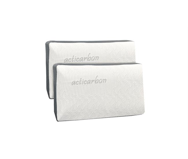 Pack 2 almohadas VISCO CARBONO Blanco