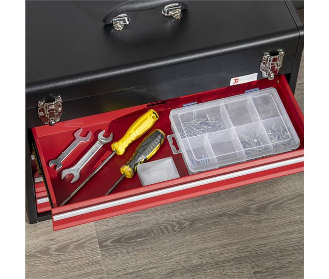 Caja de Herramientas Acero DURHAND Negro/ Rojo