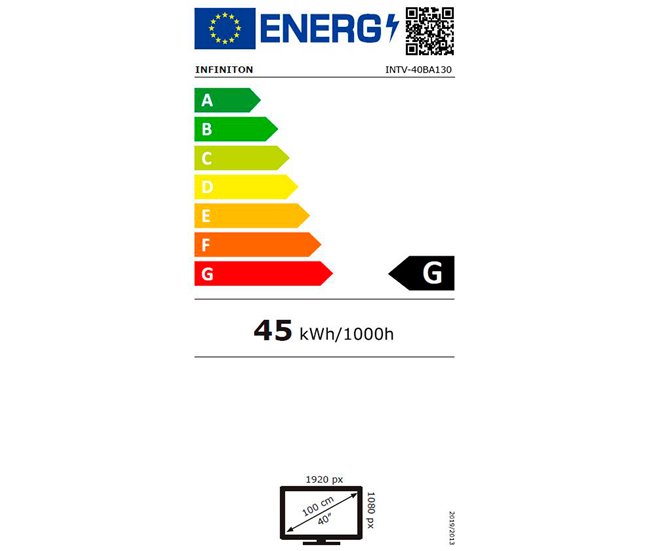 TV Infiniton INTV-40BA130 de 40”,  Full HD, Dvb-t2/c/s2 Negro