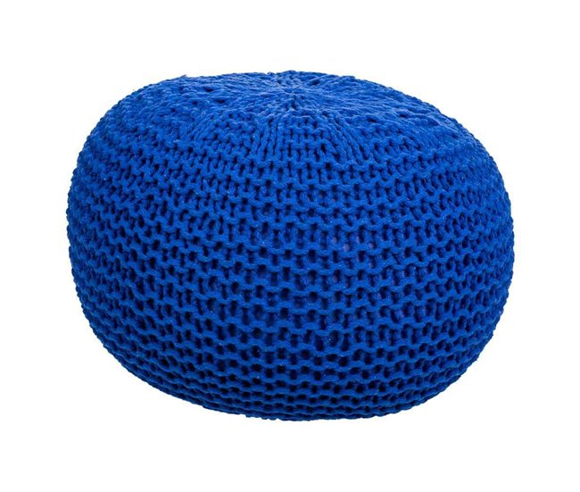 Puff de algodón trenzado Azul