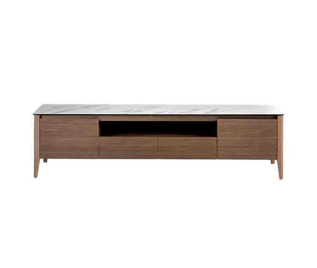 ANGEL CERDA Mueble TV porcelánico y nogal Nogal