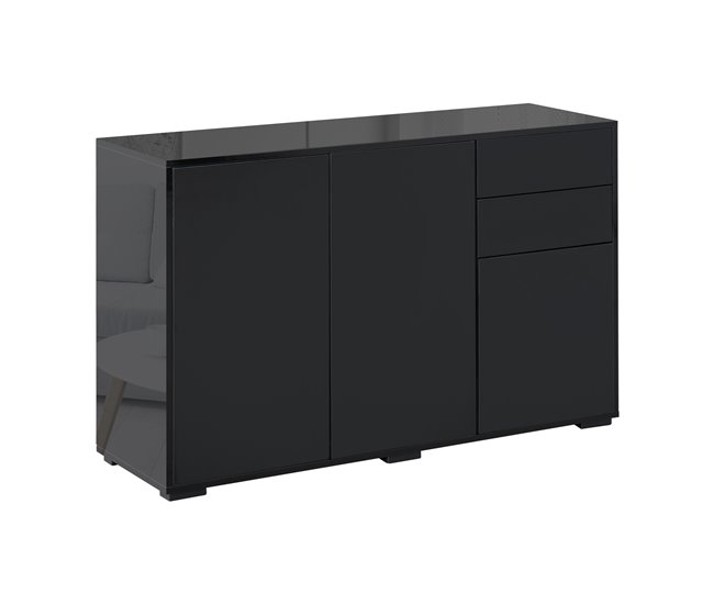 Aparador de Salón Melamina de Madera HOMCOM Negro