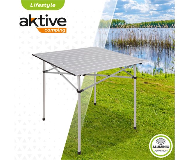 Mesa camping plegable de aluminio Aktive Camping Gris