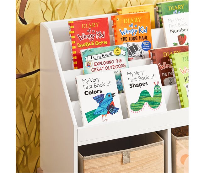 SoBuy KMB115-W Organizador para juguetes y libros Blanco