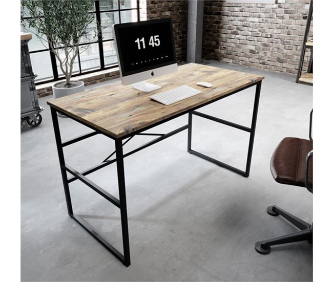 Escritorio Dormitorio Oficina Factory M Muebles Bonitos 120x60 Negro/ Madera