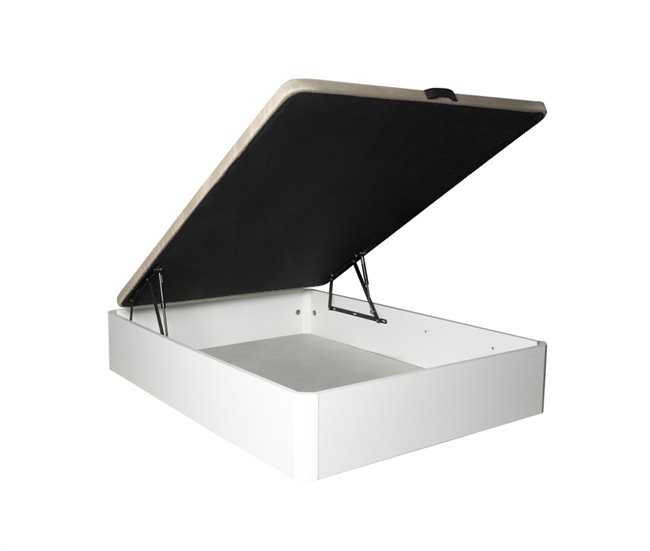 Canapé con colchón con mesita de noche 135x190 Blanco