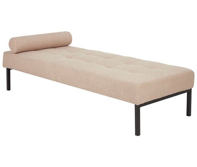 Beliani Chaise longue Bouclé CHINON Beige