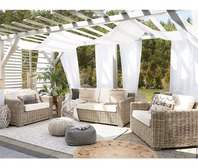Beliani Conjunto de jardín Ratán ARDEA Natural
