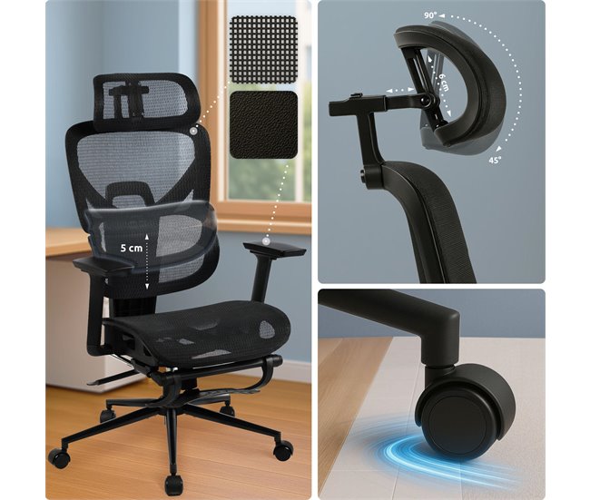 Silla de oficina - Beresford - Tela Negro