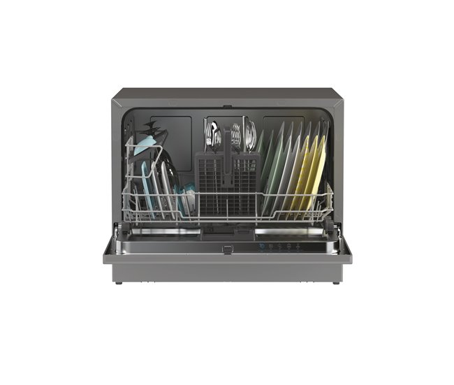 Lavavajillas compacto 55cm 6 Cubiertos Silver CANDY CP6E51LS Gris