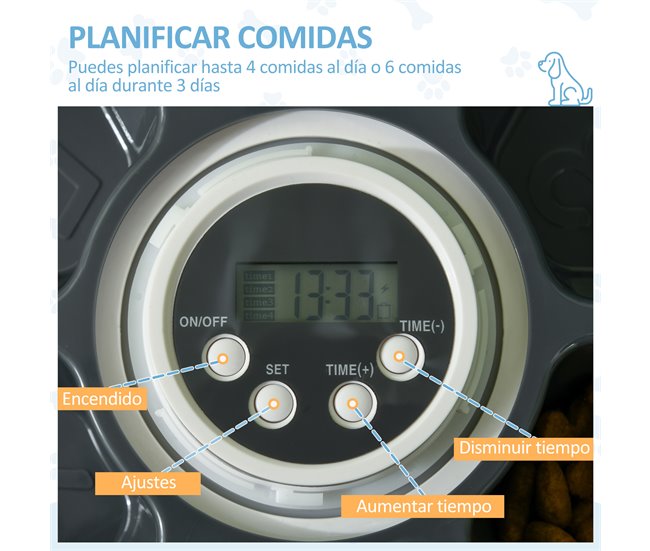 Alimentador Automático ABS, PS PawHut Blanco