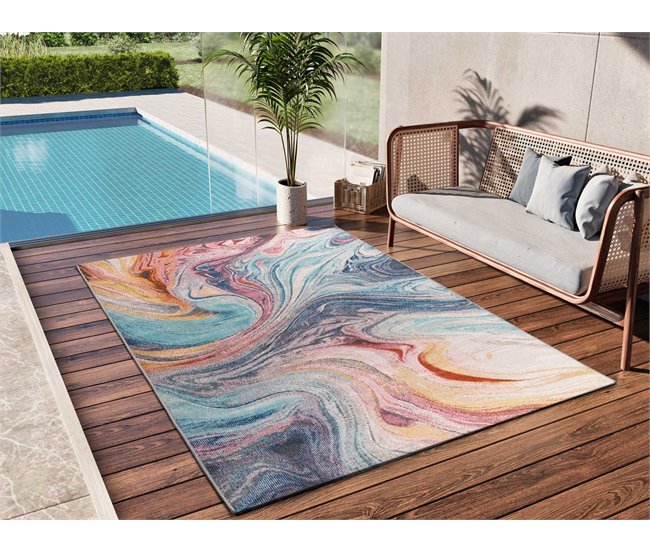 Alfombra abstracta de pelo corto SAMARA - ATTICGO 160x230 Multicolor
